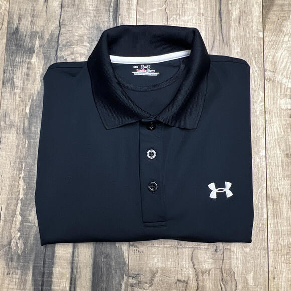 Under Armour HeatGear Performance Polo Golf Shirt Mens Small Fit Black Active. - Picture 13 of 13